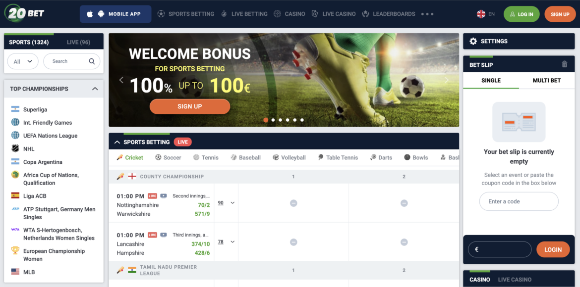20bet - Best Betting Sites in Singapore