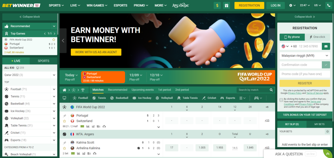 Betwinner - TOP Online Tennis Betting sites in 2023